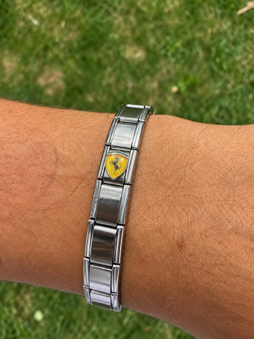 Ferrari Italian Charm Bracelet Stainless Steel Motorsport Racing Y2K Car Jewelry